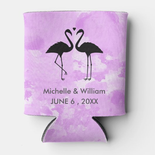 フラミンゴパーソナライズされたクーラーボックス 缶クーラー (正面)