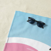 フラミンゴパーソナライズされたビーチタオル ビーチタオル (インサイチュ)