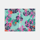 フラミンゴパーソナライズされた毛布 フリースブランケット (正面(横))