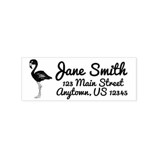 フラミンゴパーソナライズされた熱帯島の鳥の住所 ラバースタンプ (インプリント)