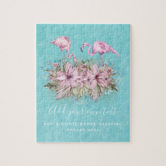 フラミンゴパーソナライズされた ジグソーパズル (縦)
