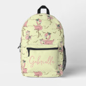 フラミンゴパーソナライズされた プリントバックパック (正面)