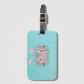 フラミンゴパーソナライズされた ラゲッジタグ (正面縦)