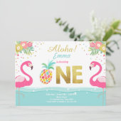 フラミンゴパーティの招待状トロピカルパイナップルルアウ(ハワイ式宴会) 招待状 (スタンド正面)