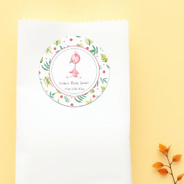 フラミンゴパーティーパーソナライズされたかわいい赤ちゃんシャワー ラウンドシール