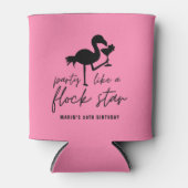 フラミンゴパーティーフックスター熱帯性誕生日 缶クーラー (正面)