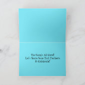 フラミンゴパーティー鳥ハッピーバースデーカード カード (内部)