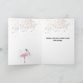 フラミンゴパーティー – 動物の休日の新年 カード (内部)