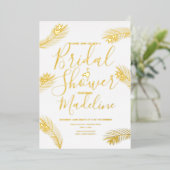 フラミンゴパームブライダルシャワーフォイルプレス 箔シーズンカード (立ち正面)