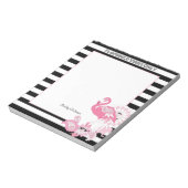 フラミンゴビベスオンリーブラック&ホワイトストライプズFlamingo ノートパッド (回転)