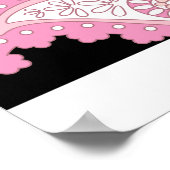 フラミンゴビベスオンリーブラック&ホワイトストライプフラミンゴ ポスター (角)