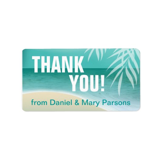 フラミンゴビーチありがとう |アクア ラベル (正面)