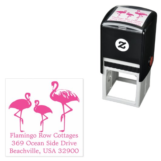 フラミンゴビーチの住所カスタム セルフインキングスタンプ (インサイチュ)