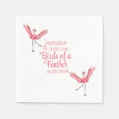 フラミンゴビーチウェディング Birds of a Feather スタンダードカクテルナプキン (正面)