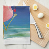 フラミンゴビーチカクテルタオル キッチンタオル (四つ折り)