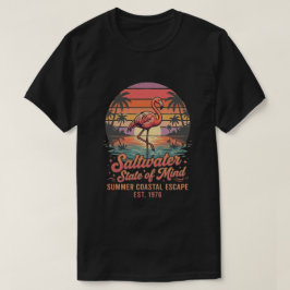フラミンゴビーチサマーリゾート 懐かしレトログラフィック Tシャツ