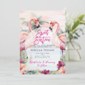 フラミンゴビーチスウィート16パーティの招待状 招待状 (スタンド正面)