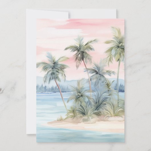 フラミンゴビーチスウィート16パーティの招待状 招待状 (裏面)