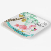フラミンゴビーチパーティトロピカルパーム ブライダルシャワー ペーパープレート (傾斜あり)