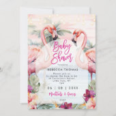 フラミンゴビーチパームスベビーシャワー招待 招待状 (正面)