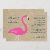 フラミンゴビーチブライダルシャワー招待 招待状 (正面/裏面)