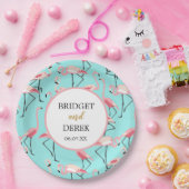 フラミンゴビーチ結婚式 ペーパープレート (パーティー)