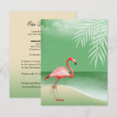 フラミンゴビーチ レセプション 詳細 | 翡翠 招待状 (正面/裏面)