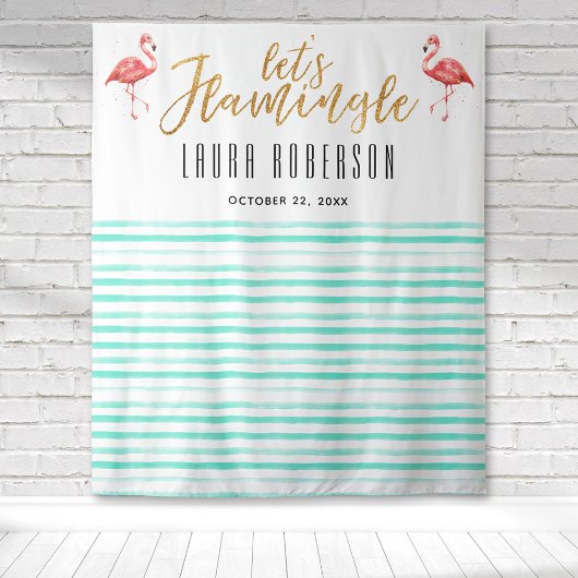 フラミンゴピンクのウェディングシャワーの背景 タペストリー