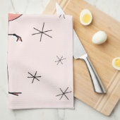 フラミンゴピンクのキッチンタオル キッチンタオル (四つ折り)