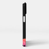 フラミンゴピンクのグリッタースパークリングブラック iPhoneケース (右側面)