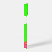 フラミンゴピンクのスパークリングネオングリーン iPhoneケース (右側面)