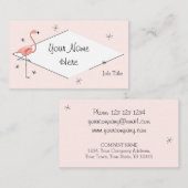 フラミンゴピンクのダイヤモンド名刺 名刺 (正面/裏面)