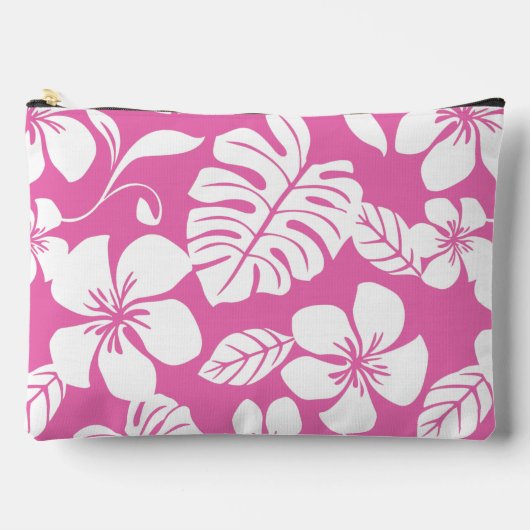 フラミンゴピンクのピンクビキニ模様 アクセサリーポーチ (正面)
