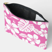 フラミンゴピンクのピンクビキニ模様 アクセサリーポーチ (見開き)