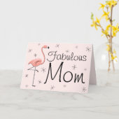 フラミンゴピンクの可愛いママ！母親のデイカード カード (黄色い花)