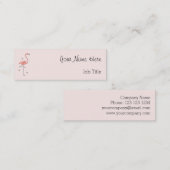 フラミンゴピンクの名刺のサイド文字 スキニー名刺 (正面/裏面)