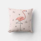 フラミンゴピンクの四角ストライプの背中 クッション (正面)