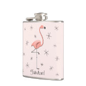 フラミンゴピンクの素晴らしい!フラッ包まれたク フラスク (左)