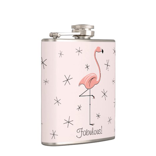 フラミンゴピンクの素晴らしい！フラッ包まれたク フラスク (右)