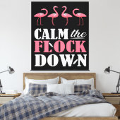 フラミンゴピンクの群れを落ち着かせる キャンバスプリント (インサイチュ (寝室))