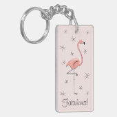 フラミンゴピンクの「素晴らしい」アクリル長方形 キーホルダー (正面左)
