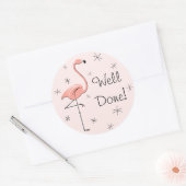 フラミンゴピンクよく行った!シール ラウンドシール (封筒)