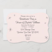 フラミンゴピンクガールのナイトアウト招待ブラケット 招待状 (裏面)