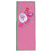 フラミンゴピンククリスマスライトトートワインバッグ ワインギフトバッグ (裏面)