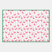 フラミンゴピンクグリーンカスタムタイポグラフィ3ピース ラッピングペーパーシート (正面3)