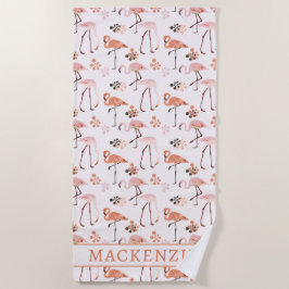 フラミンゴピンクサンゴ名 ビーチタオル