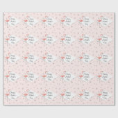 フラミンゴピンクダイヤモンドハッピーマザーズデイギフトラップ ラッピングペーパー (フラット)