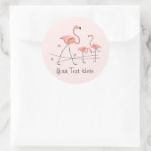 フラミンゴピンクトリオ2文字シール ラウンドシール (バッグ)