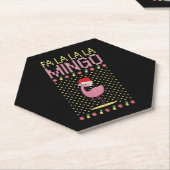 フラミンゴピンクビークギフトクリスマス ペーパーコースター (アングル)