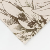 フラミンゴピンクフローラ熱帯葉グリッター フリースブランケット (角)